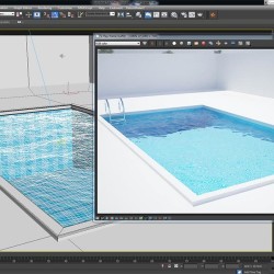 Cómo simular agua en una piscina con 3ds Max y V-Ray