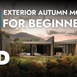 Exterior with Autumn mood in 3ds Max