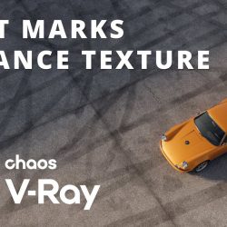 How to simulate tire marks on asphalt with VRay