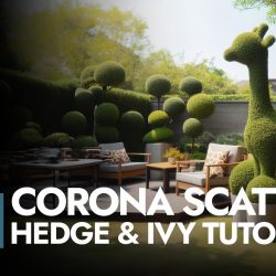 Realistic hedge and ivy with Corona Scatter